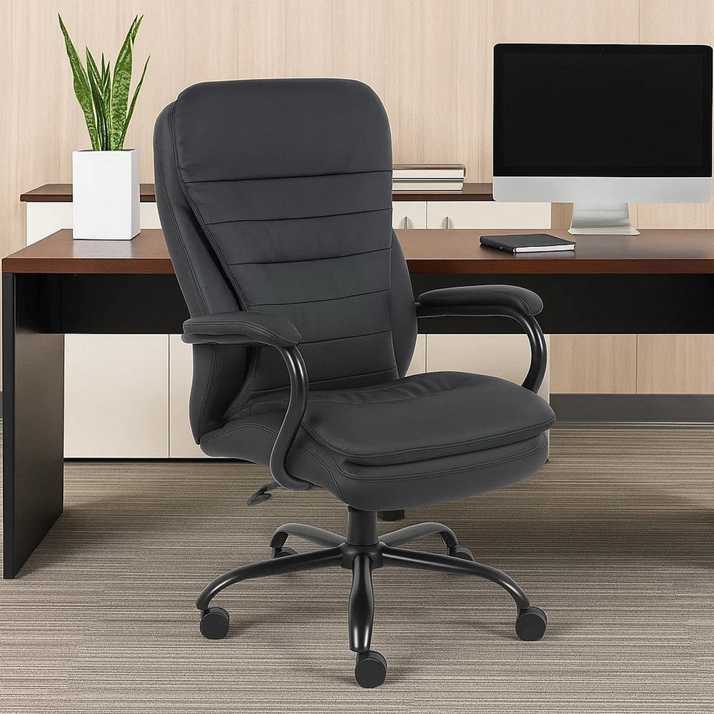 Ava Rolling Oversized Office Chair | Swivel | Black Vinyl | 400lbs BM340825