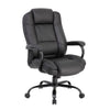 Liv Rolling Oversized Swivel Chair | Black Faux Leather | 400lbs BM340826