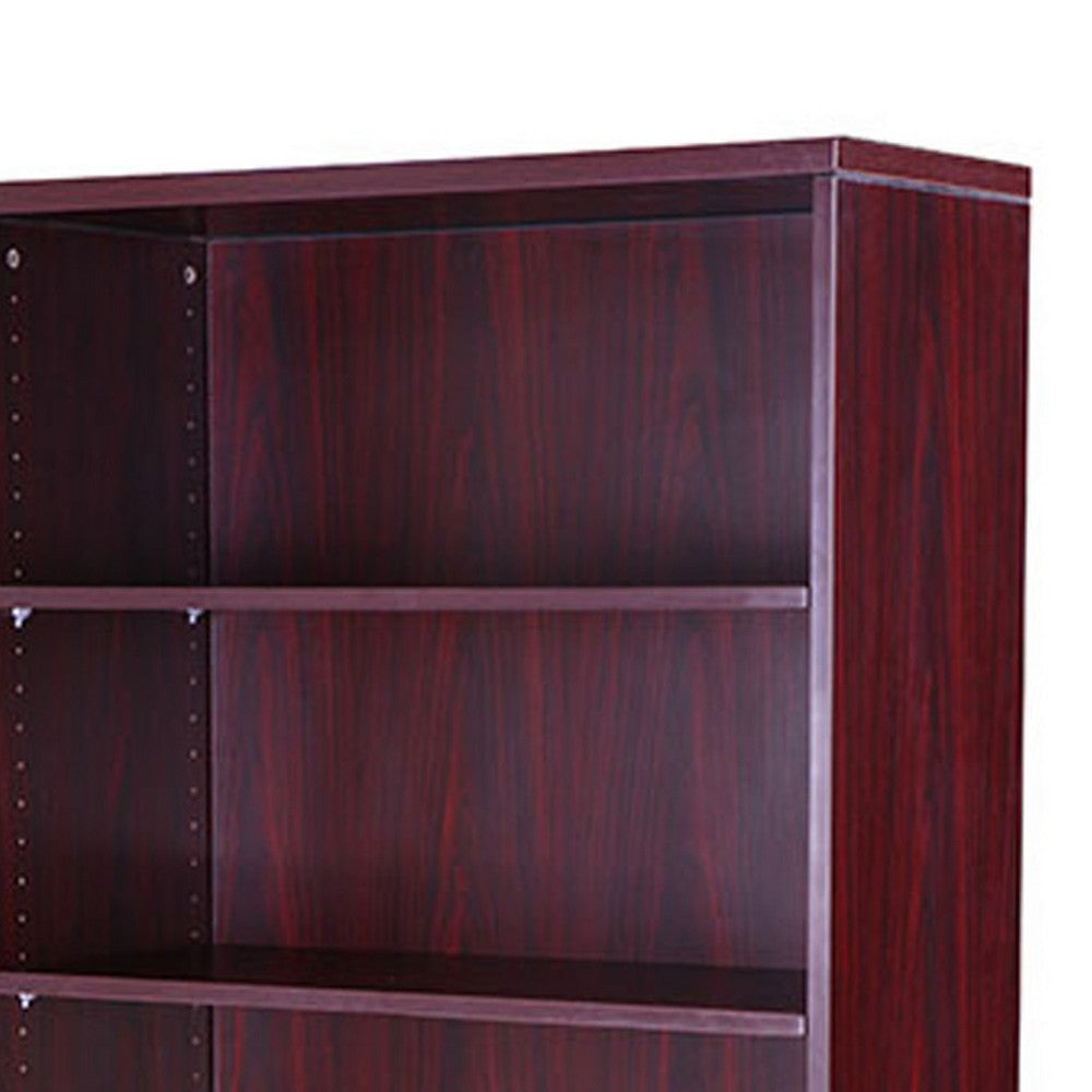Vin 5 Shelf Bookcase | 65’’ Tall | Mahogany Red Wood Fused Melamine BM340829