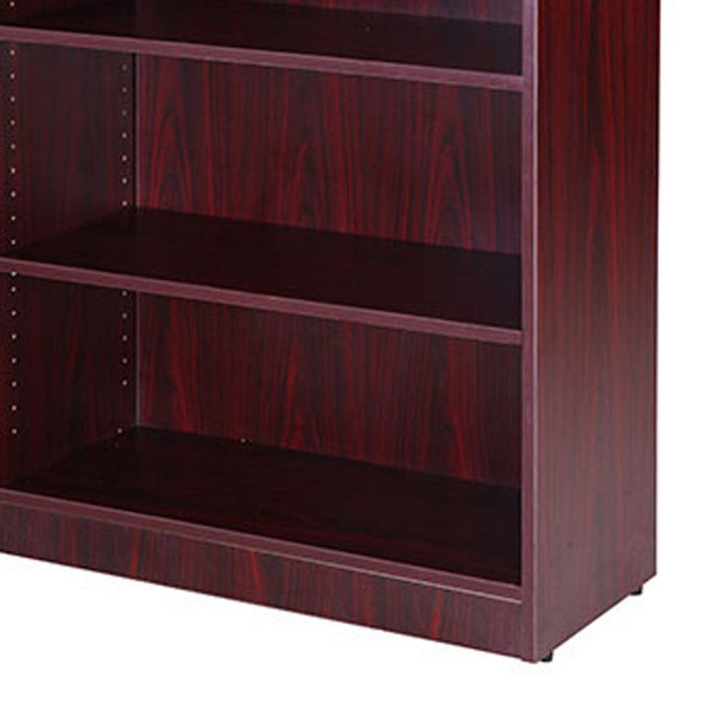 Vin 5 Shelf Bookcase | 65’’ Tall | Mahogany Red Wood Fused Melamine BM340829