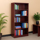 Vin 5 Shelf Bookcase | 65’’ Tall | Mahogany Red Wood Fused Melamine BM340829