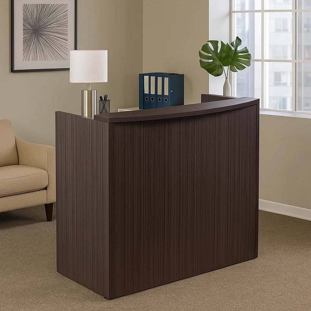 Jery Reception Desk | 48’’ | Modesty Panel | Driftwood Smoke Gray BM340831