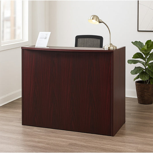 Jery Reception Desk | 48’’ | Modesty Panel | Mahogany Red Melamine BM340832