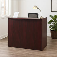 Jery Reception Desk | 48" | Modesty Panel | Mahogany Red Melamine
