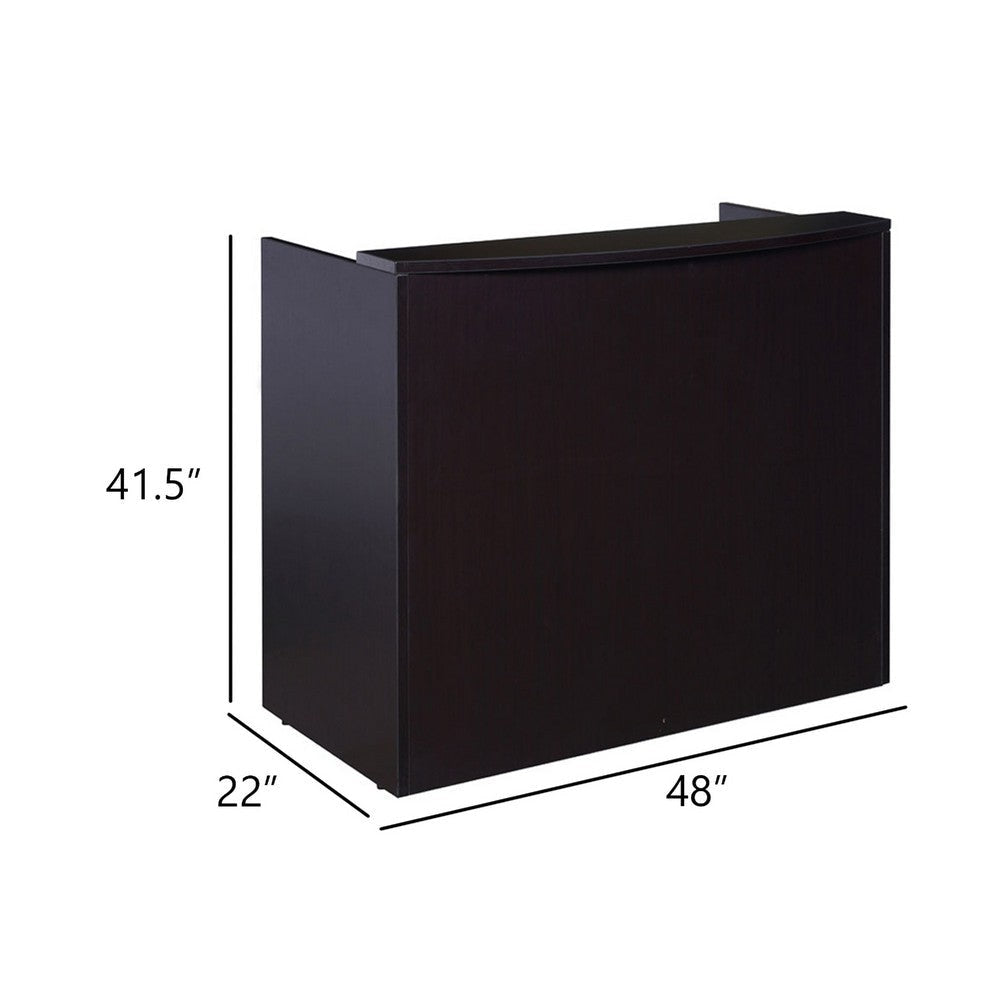 Jery Reception Desk | 48’’ | Modesty Panel | Mocha Brown Melamine BM340833