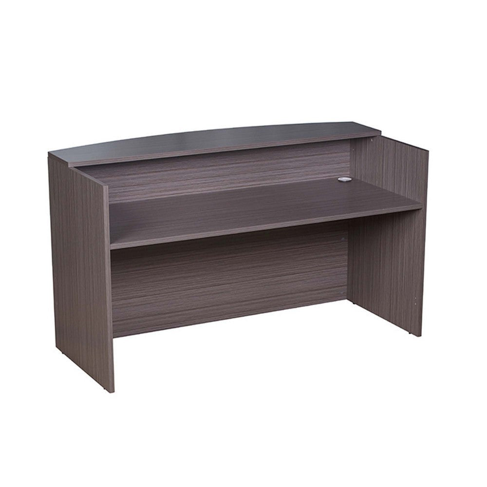 Jery Reception Desk | 71’’ | Modesty Panel | Driftwood Smoke Gray BM340834