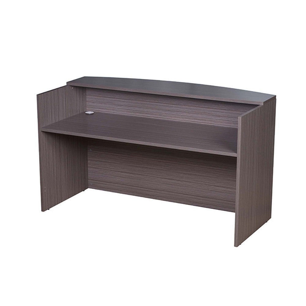 Jery Reception Desk | 71’’ | Modesty Panel | Driftwood Smoke Gray BM340834