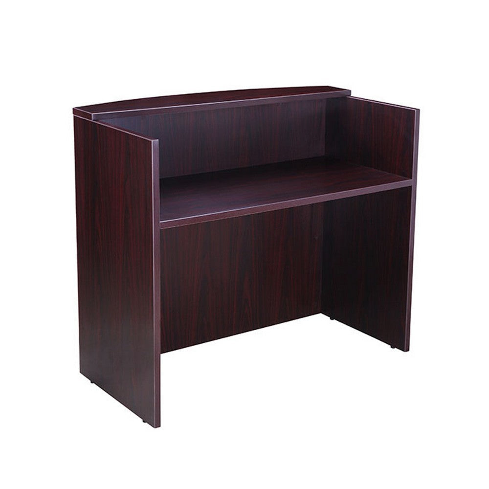 Jery Reception Desk | 71’’ | Modesty Panel | Mahogany Red Melamine BM340835