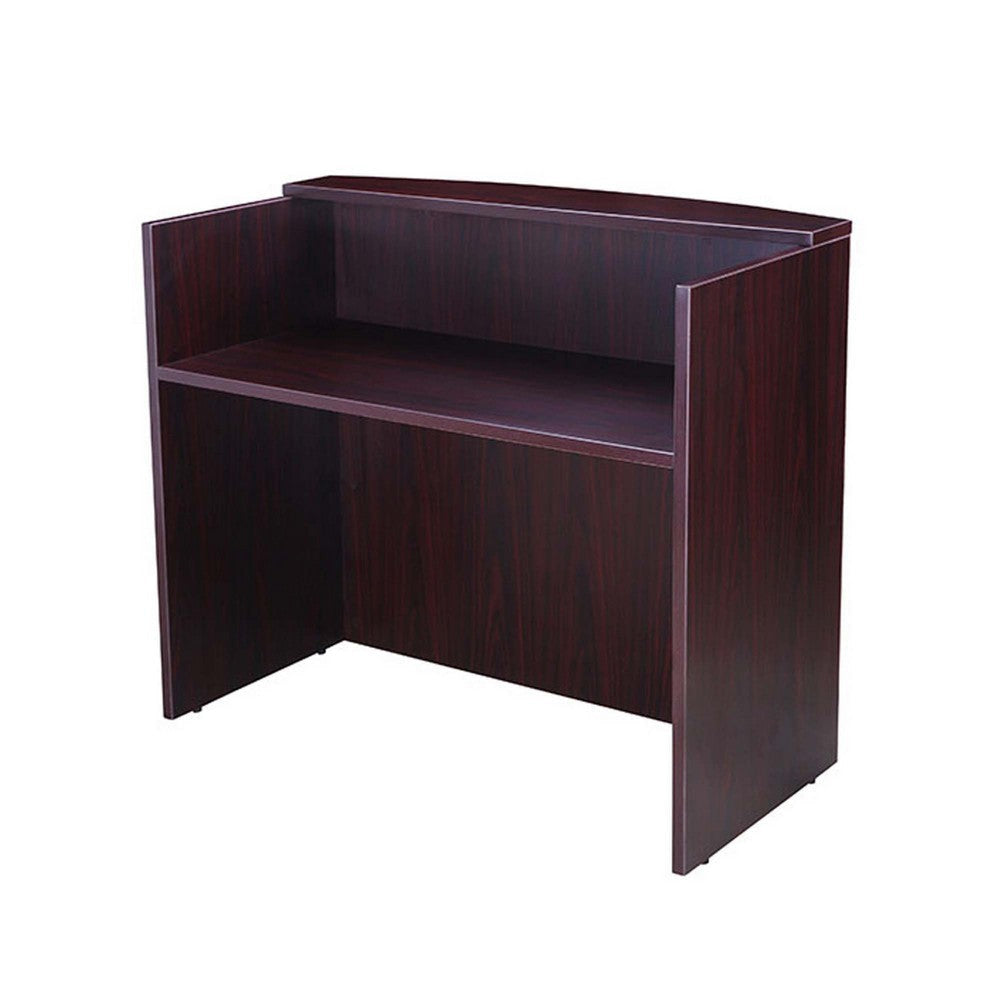 Jery Reception Desk | 71’’ | Modesty Panel | Mahogany Red Melamine BM340835