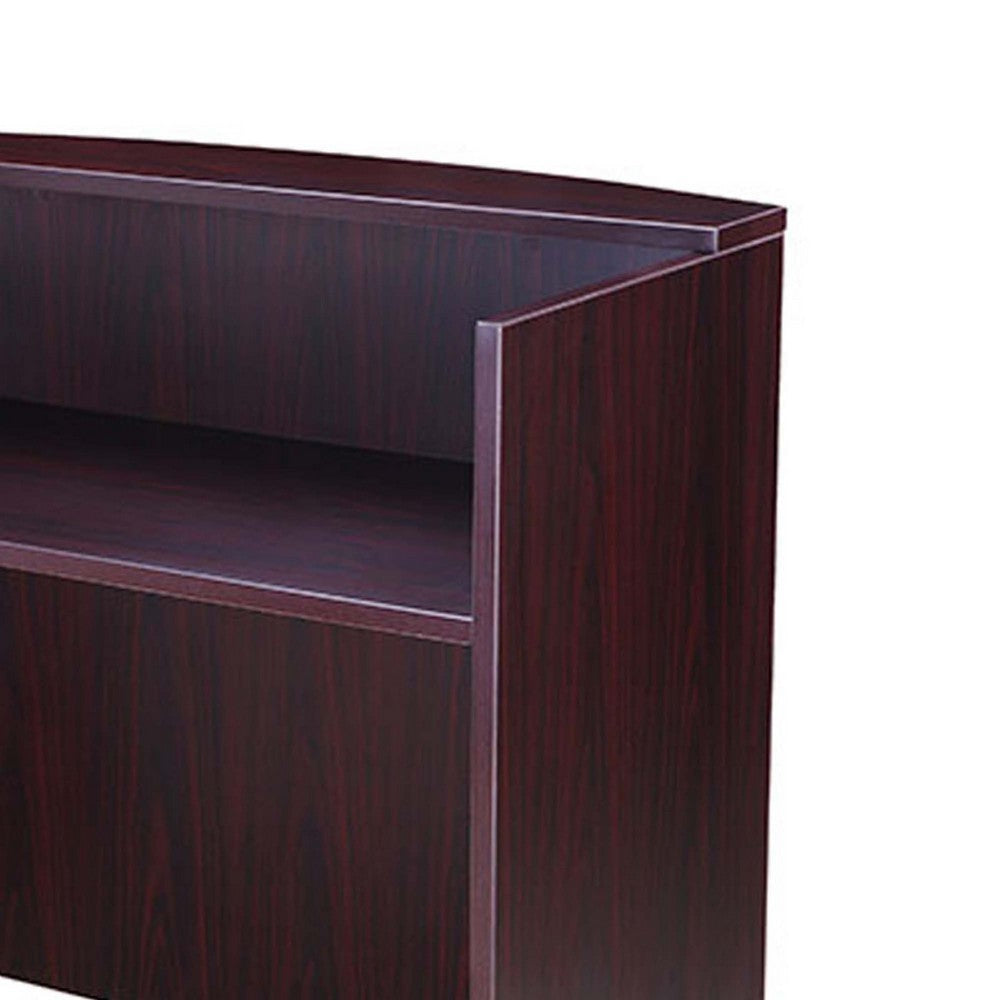 Jery Reception Desk | 71’’ | Modesty Panel | Mahogany Red Melamine BM340835