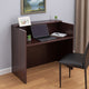 Jery Reception Desk | 71" | Modesty Panel | Mahogany Red Melamine