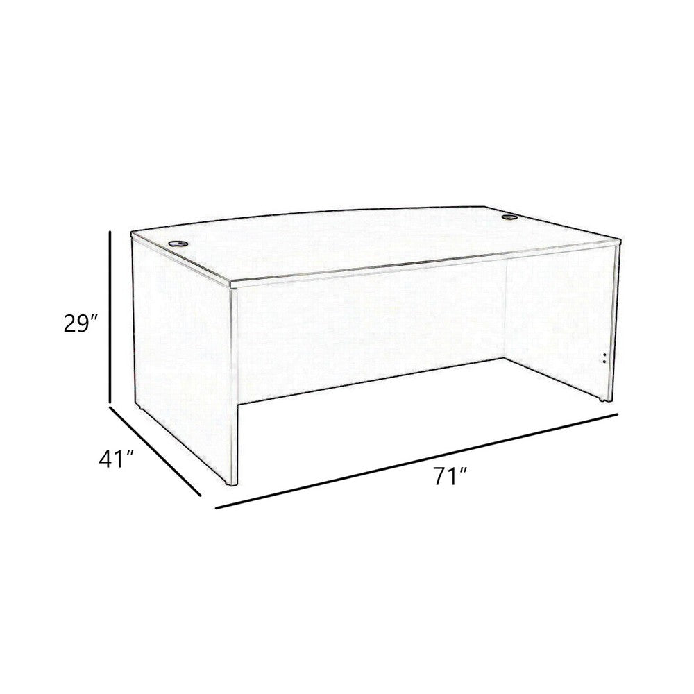 Pery Front Desk Shell | 71’’ | Modesty Panel | Driftwood Smoke Gray BM340837
