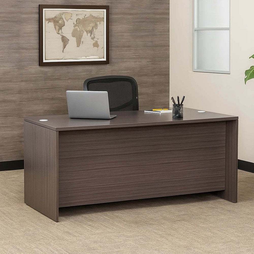 Pery Front Desk Shell | 71’’ | Modesty Panel | Driftwood Smoke Gray BM340837