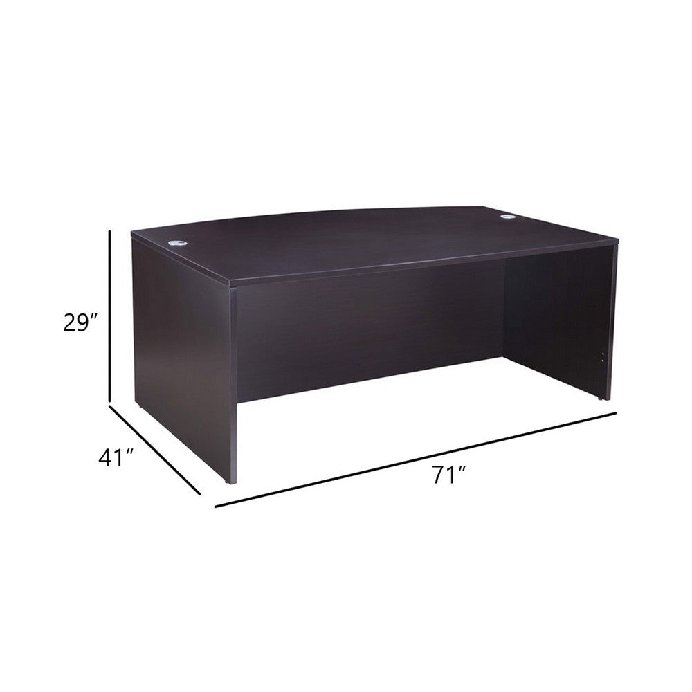 Pery Front Desk Shell | 71’’ | Modesty Panel | Mocha Brown Melamine BM340839