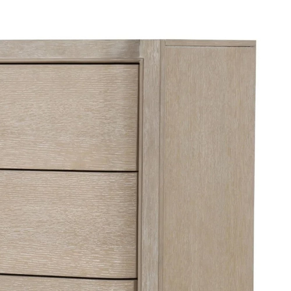 Fea Tall Dresser Chest | 5 Drawers | Natural Oak Brown | Acrylic Handles BM340840