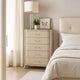 Fea Tall Dresser Chest | 5 Drawers | Natural Oak Brown | Acrylic Handles BM340840