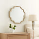 Fea Dresser Mirror | Natural Oak Brown Solid Wood | Scallop Edges | 40x47 BM340841