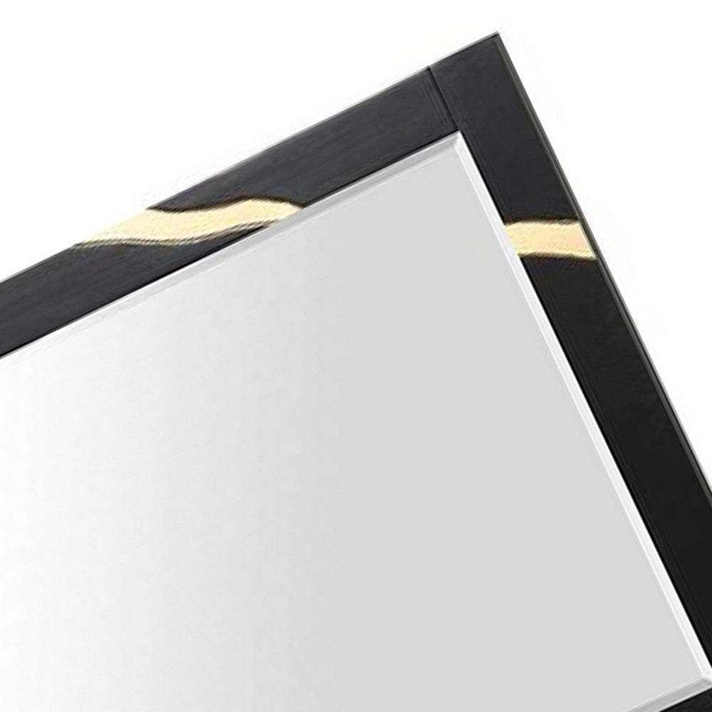 Goldie Dresser Mirror | Beveled Glass | Gold & Black Solid Wood | 35x52 BM340842