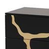 Goldie Nightstand | 2 Drawers | Gold & Black Solid Wood | 28’’ BM340843