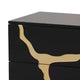 Goldie Nightstand | 2 Drawers | Gold & Black Solid Wood | 28’’ BM340843