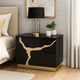 Goldie Nightstand | 2 Drawers | Gold & Black Solid Wood | 28"