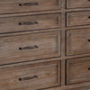 Merry Wide Dresser | 8 Drawers | Brown Solid Wood | Bronze Metal BM340845