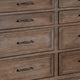 Merry Wide Dresser | 8 Drawers | Brown Solid Wood | Bronze Metal BM340845