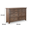 Merry Wide Dresser | 8 Drawers | Brown Solid Wood | Bronze Metal BM340845