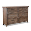Merry Wide Dresser | 8 Drawers | Brown Solid Wood | Bronze Metal BM340845
