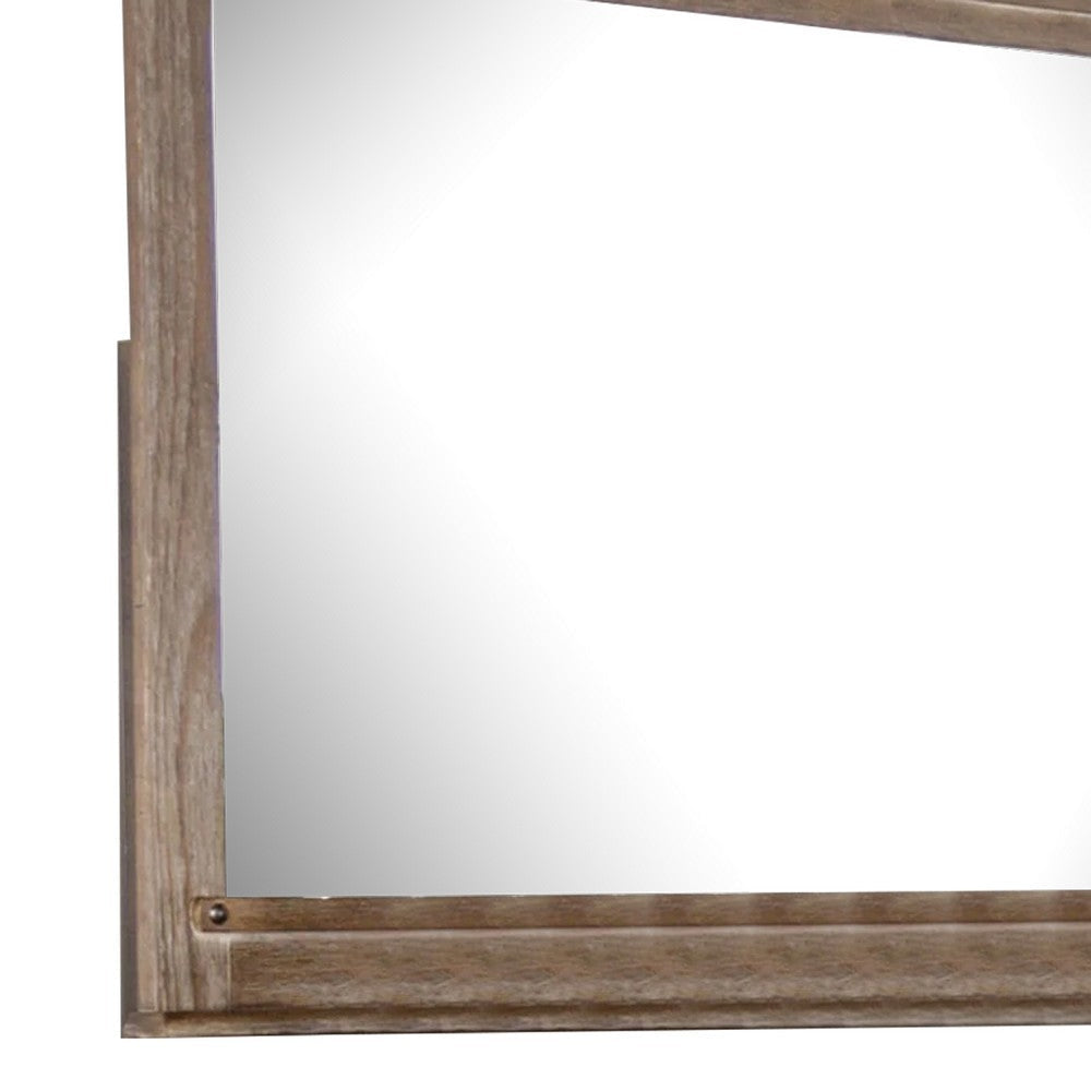 Merry Dresser Mirror | Brown Solid Wood | Rectangular 36x49 Frame BM340846