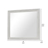 Basil Dresser Mirror | Beveled Glass | 38x44 Rustic White Solid Wood Frame BM340847