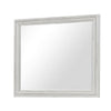 Basil Dresser Mirror | Beveled Glass | 38x44 Rustic White Solid Wood Frame BM340847