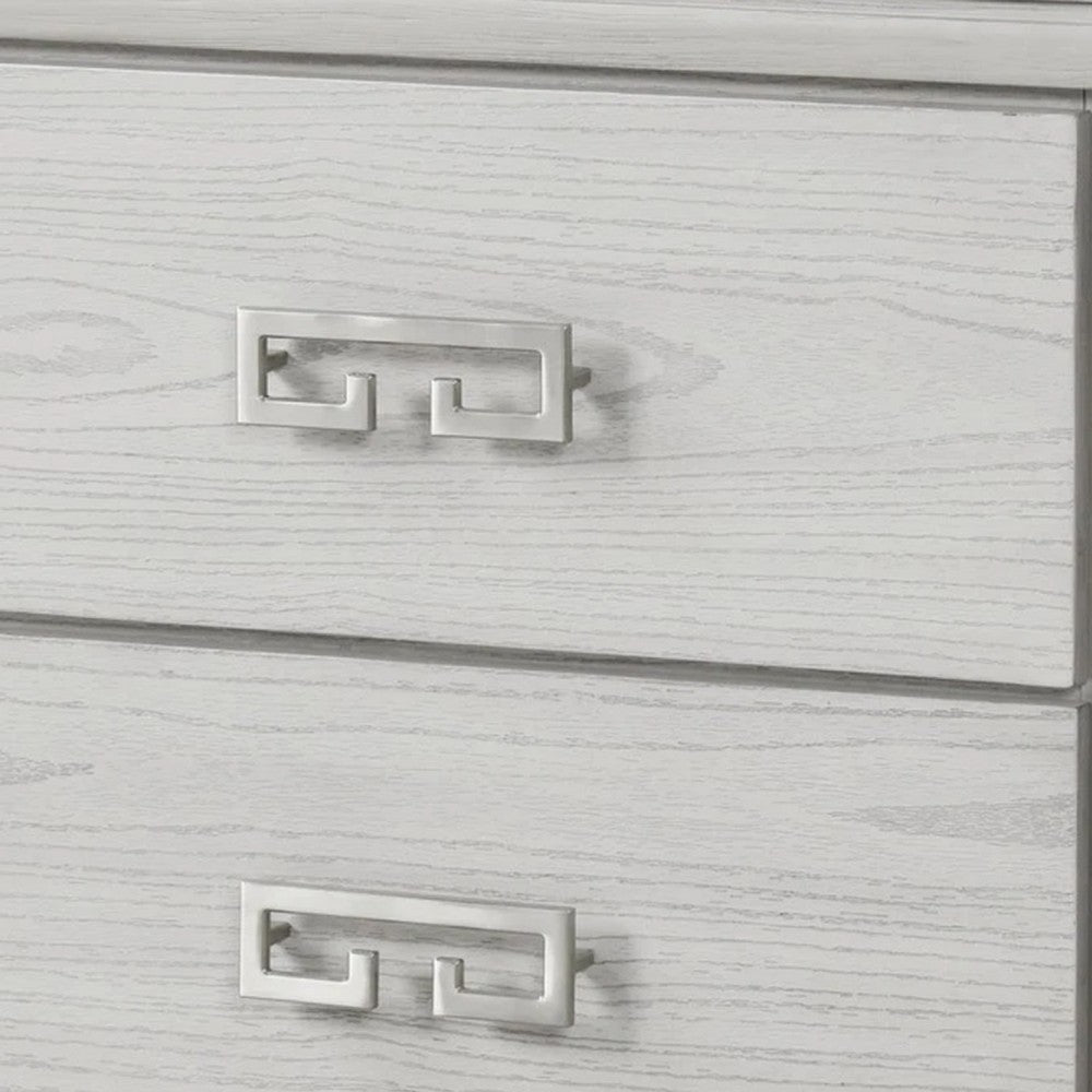 Basil Nightstand | 2 Drawers | Rustic White Solid Wood | 29’’ BM340848