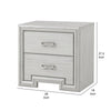 Basil Nightstand | 2 Drawers | Rustic White Solid Wood | 29’’ BM340848