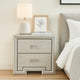 Basil Nightstand | 2 Drawers | Rustic White Solid Wood | 29"