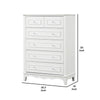 Calpan Tall Dresser Chest | 5 Drawers | Modern White Solid Wood Frame BM340849