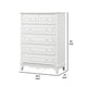 Calpan Tall Dresser Chest | 5 Drawers | Modern White Solid Wood Frame BM340849