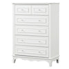 Calpan Tall Dresser Chest | 5 Drawers | Modern White Solid Wood Frame