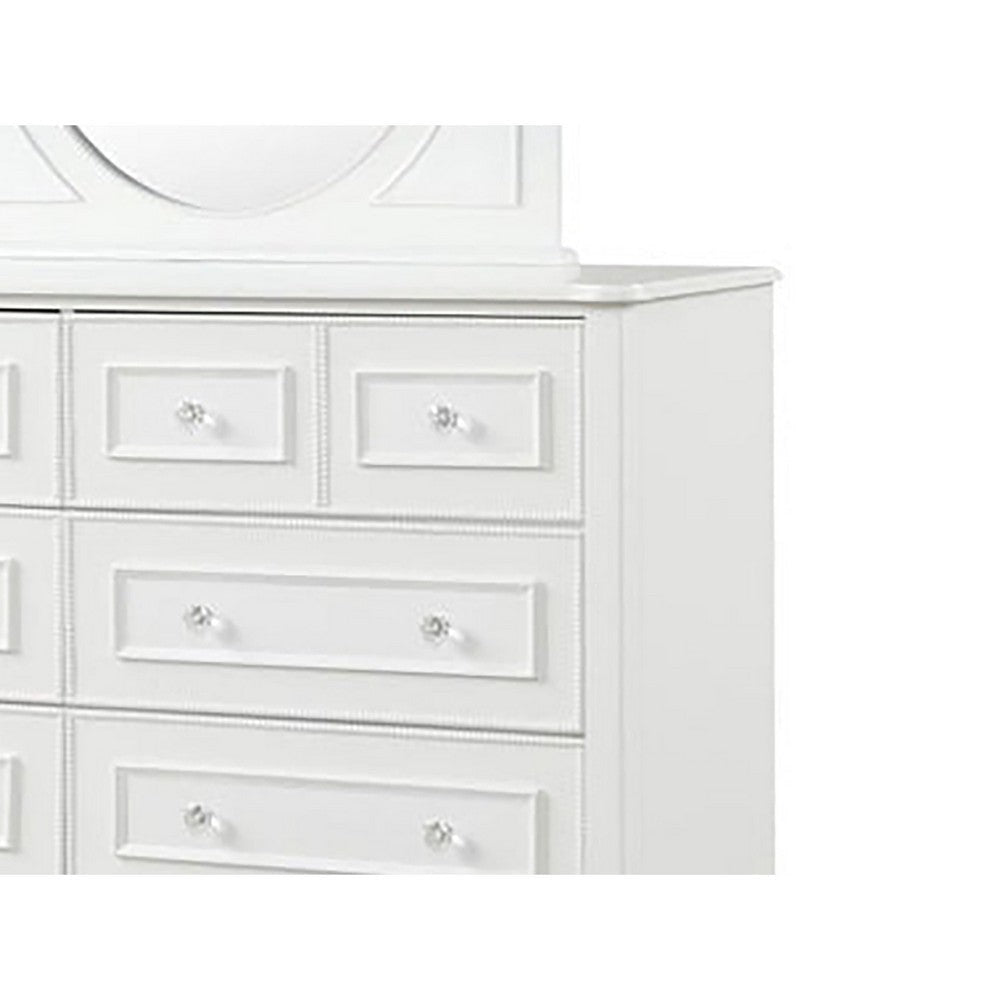 Calpan Wide Dresser | 6 Drawers | Modern White Solid Wood Frame BM340850