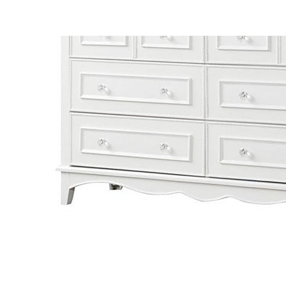 Calpan Wide Dresser | 6 Drawers | Modern White Solid Wood Frame BM340850