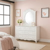 Calpan Wide Dresser | 6 Drawers | Modern White Solid Wood Frame BM340850