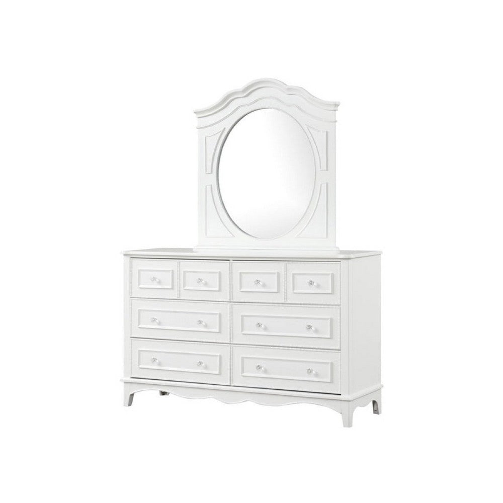 Calpan Wide Dresser | 6 Drawers | Modern White Solid Wood Frame BM340850