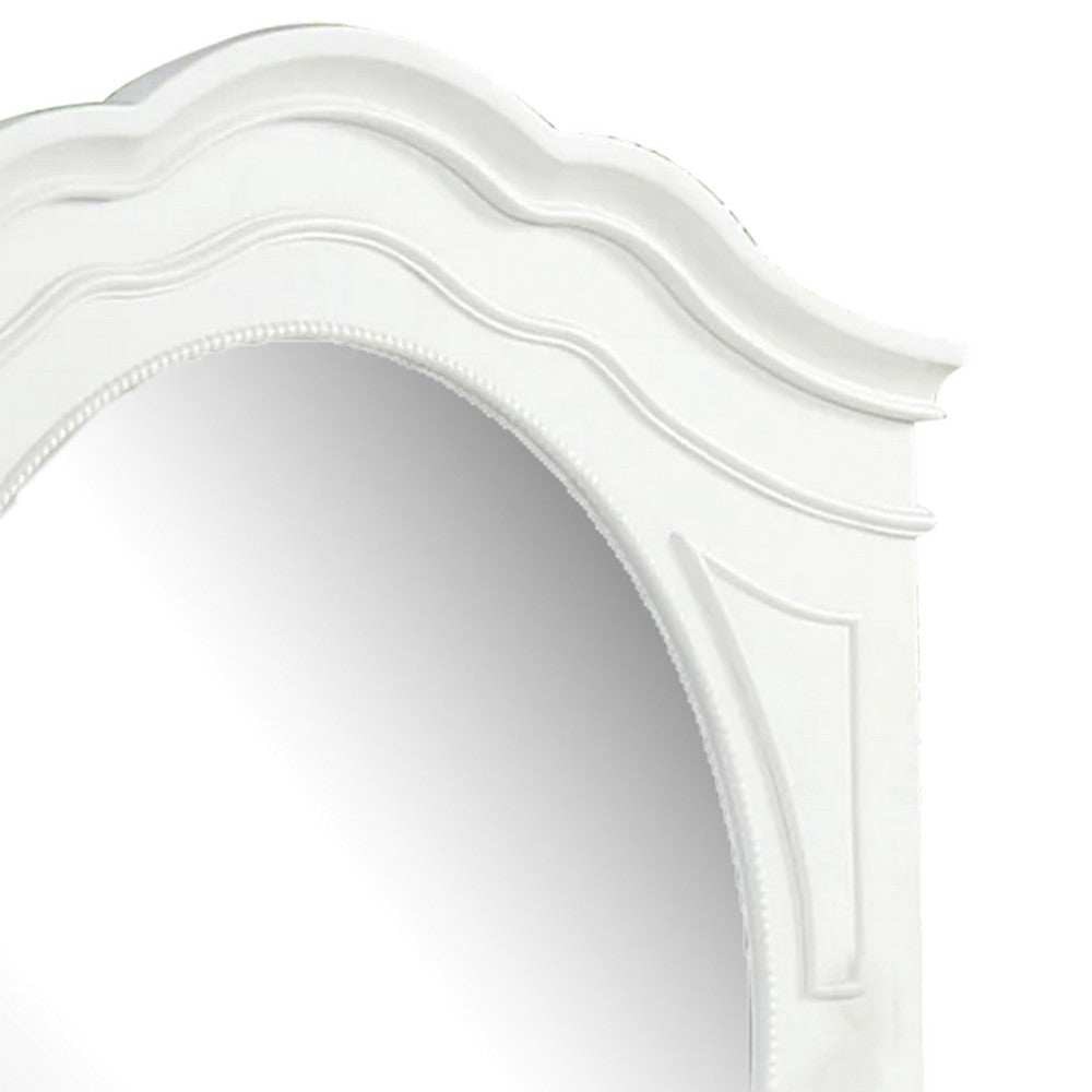 Calpan Dresser Mirror | Modern White Solid Wood Frame | 38x40 BM340851