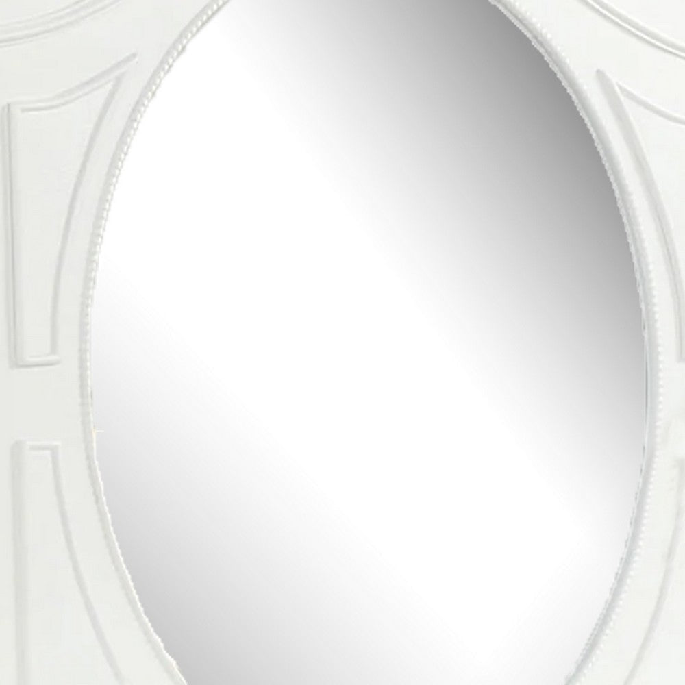 Calpan Dresser Mirror | Modern White Solid Wood Frame | 38x40 BM340851