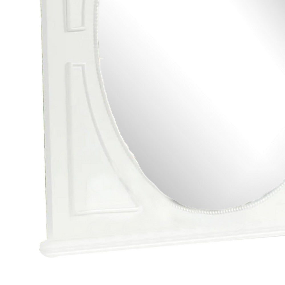 Calpan Dresser Mirror | Modern White Solid Wood Frame | 38x40 BM340851