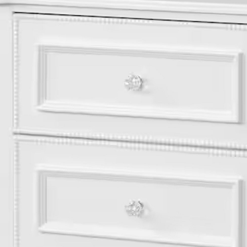 Calpan Nightstand | 2 Drawers | Modern White Solid Wood Frame | 27’’ BM340852