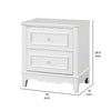 Calpan Nightstand | 2 Drawers | Modern White Solid Wood Frame | 27’’ BM340852