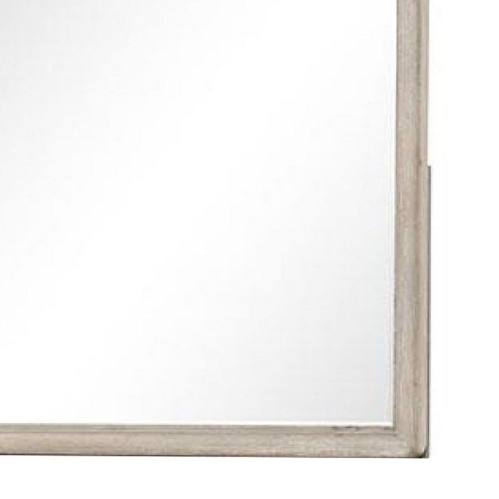 Myna Dresser Mirror | Beveled Glass | Oak Brown Solid Wood | 34x45 BM340853