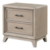 Myna Nightstand | 2 Drawers | Oak Brown Wood | Metal Handles | 27’’ BM340854