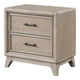 Myna Nightstand | 2 Drawers | Oak Brown Wood | Metal Handles | 27’’ BM340854